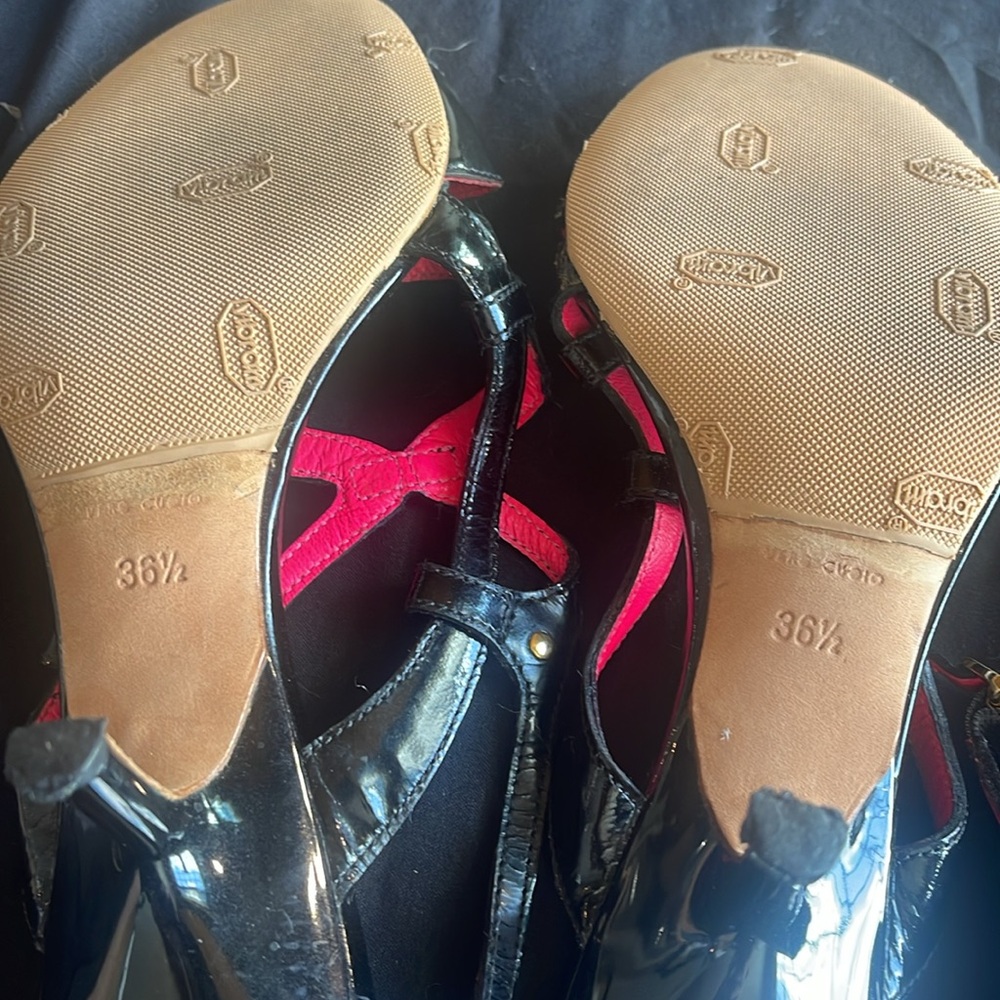 Sale 🔥 Alexander McQueen Black Patent Leather Heels Strap Sandals Size 6 - Picture 9 of 9
